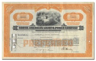 North American Light & Power Company Stock Certificate