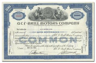 Acf - Brill Motors Company Stock Certificate