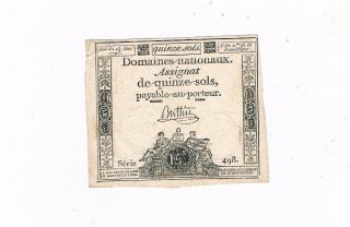 France Revolution Assignat P A 69 15 Sols 23 - 5 - 1793 Vf Sign Buttin