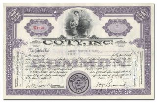 Coty,  Inc.  Stock Certificate
