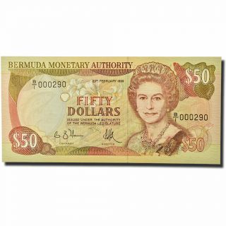 [ 564522] Banknote,  Bermuda,  50 Dollars,  1989,  1989 - 02 - 20,  Km:38,  Unc (65 - 70)