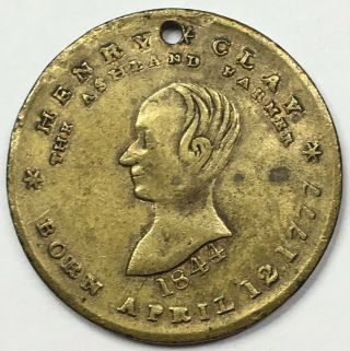 1844 Henry Clay The Ashland Farmer Whig Presidential Campaign Souvenir Medal Fob