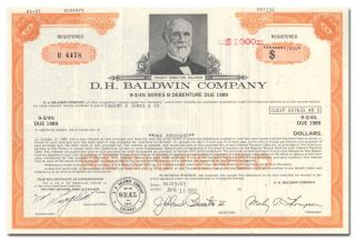 D.  H.  Baldwin Company Bond Certificate