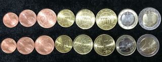 Germany Set 8 Coins 1 2 5 10 20 50 Cent 1 2 Euros 2002 - 2013 Unc