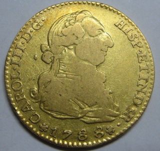 1788 Madrid 2 Escudos Charles Iii Spain Doubloon Spanish Colonial Gold Coin