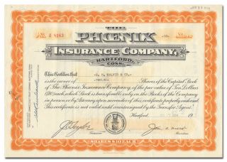 Phoenix Insurance Company Stock Certificate