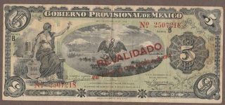 1914 Mexico (gobierno) 5 Peso Note