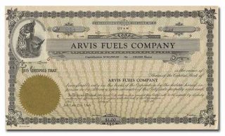 Arvis Fuels Company Stock Certificate