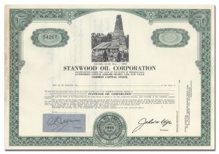 Stanwood Oil Corporation Stock Certificate (drake Well Vignette)