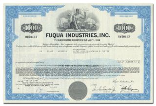 Fuqua Industries,  Inc.  Stock Certificate