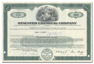 Stauffer Chemical Company Bond Certificate