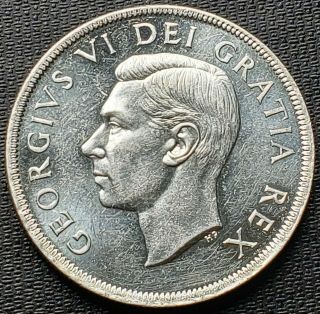 1950 SWL Canada Silver $1 Dollar Coin - Short Water Lines,  Brilliant UNC MS 3