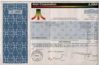 Offer To Apl53hd - Rare Atari Stock Issued To/hand Signed By Jack Tramiel