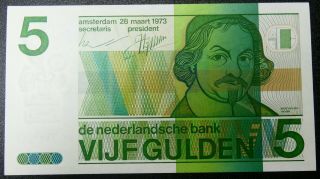 1973 5 Gulden Netherlands Pick 95 Unc - B