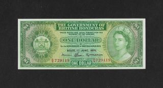 Unc 1 Dollar 1970 British Honduras England