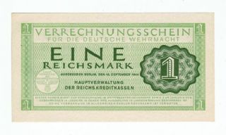 Germany Military Note 1 Reichsmark Berlin 1944 Unc