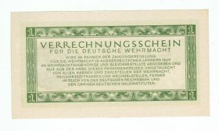 GERMANY MILITARY NOTE 1 REICHSMARK BERLIN 1944 UNC 2