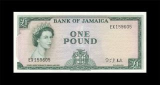 1960 British Colony Jamaica 1 Pound Qeii Consecutive 2 Of 2 ( (aunc))