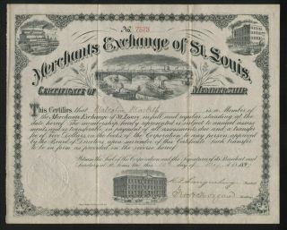 Stk Merchants Exchange Of St.  Louis 1897 Main Vig.  Downriver To Eads Bridge