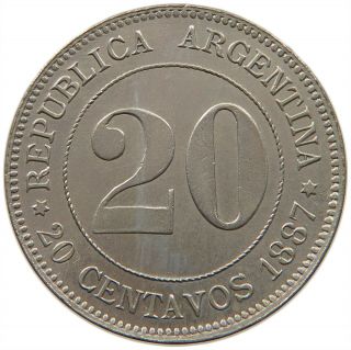 Argentina 20 Centavos 1887 Pattern Top T84 053