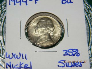 1944 - P Silver {full Steps} Gem Bu Jefferson Nickel - {great Wwii Silver Nickel }