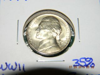1944 - P Silver {FULL STEPS} Gem BU Jefferson Nickel - {GREAT WWII SILVER NICKEL } 3