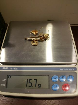 15.  7 Grams Of 14k Scrap Gold.  All And Marked.  Only 92 Of Melt