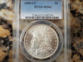 $675 - $790 Value 1890 - Cc Morgan Silver Dollar,  Pcgs Ms - 62