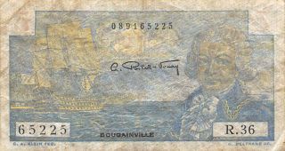 French Eq.  Africa 5 Francs ND.  1947 P 20B Series R.  36 Circulated Banknote GLAn 2