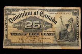 1900 Dominion Of Canada.  25 Cents.  Shinplaster.  (1)