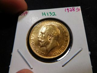 H132 South Africa 1928 - Sa Gold Sovereign Bu