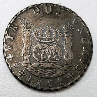 1768 Jr Bolivia 8 Reales.  917 Silver Carlos Iii Carolus Collector Coin 5br6812