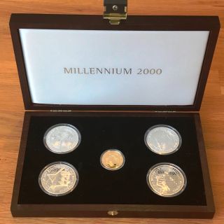 Kiribati & Samoa 1997 Gold & Silver Millennium Proof Set Box & -