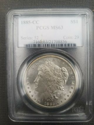 1885 - Cc Morgan Silver Dollar Pcgs Ms63
