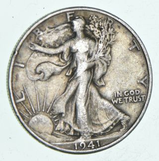 Xf,  1941 - D Walking Liberty 90 Silver Us Half Dollar - Coin 781