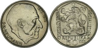 Czechoslovakia: 50 Korun Silver 1975 (s.  K.  Neumann) Unc