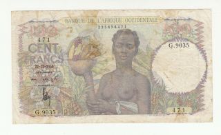 French West Africa 100 Francs 1950 Circ.  @