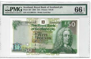 P - 367 2005 50 Pounds,  Royal Bank Of Scotland Plc,  Pmg 66epq Gem,
