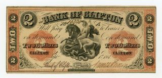1861 $2 The Bank Of Clifton - Canada Note