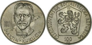 Czechoslovakia: 100 Korun Silver 1985 (martin Kukucin) Unc