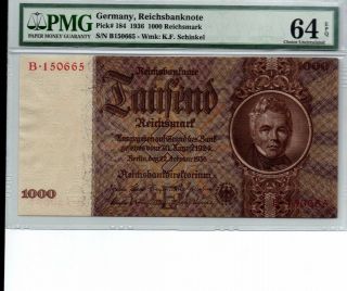 Germany 1000 Reichsmark 1936 Ms 64 Certified