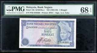 Malaysia 1 Ringgit Nd 1981 - 83 P 13 B Gem Unc Pmg 68 Epq