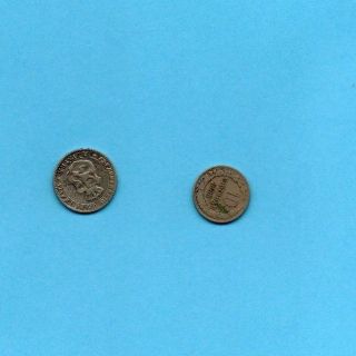 Bulgaria 10 & 20 Ctotnhkn Stotinki Coins 1888