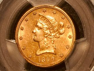 1899 - O Liberty head $10.  00 Eagle PCGS AU Details Cleaned 3