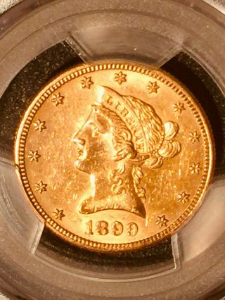 1899 - O Liberty head $10.  00 Eagle PCGS AU Details Cleaned 4