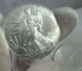 One Roll 20 Coins Brilliant Uncirculated 2016.  999 1 Oz.  Silver Eagles
