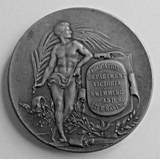 1926 - 27 Education Department Of Victoria Swimming And Lifesaving Medal - Named