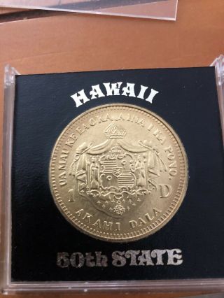 Hawaiian Dollar 1883 Souvenir Coin Medal Kalakaua 1 King Of Hawaii