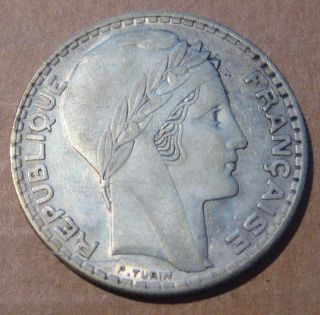 1938 France Silver Coin 20 Fr.  Take A L@@k