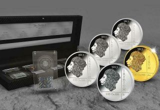 Rwanda 2013 5 x 10 Franc Noble Five 2 x 1/25oz & 3 x 1/100oz LIMITED Coin 2